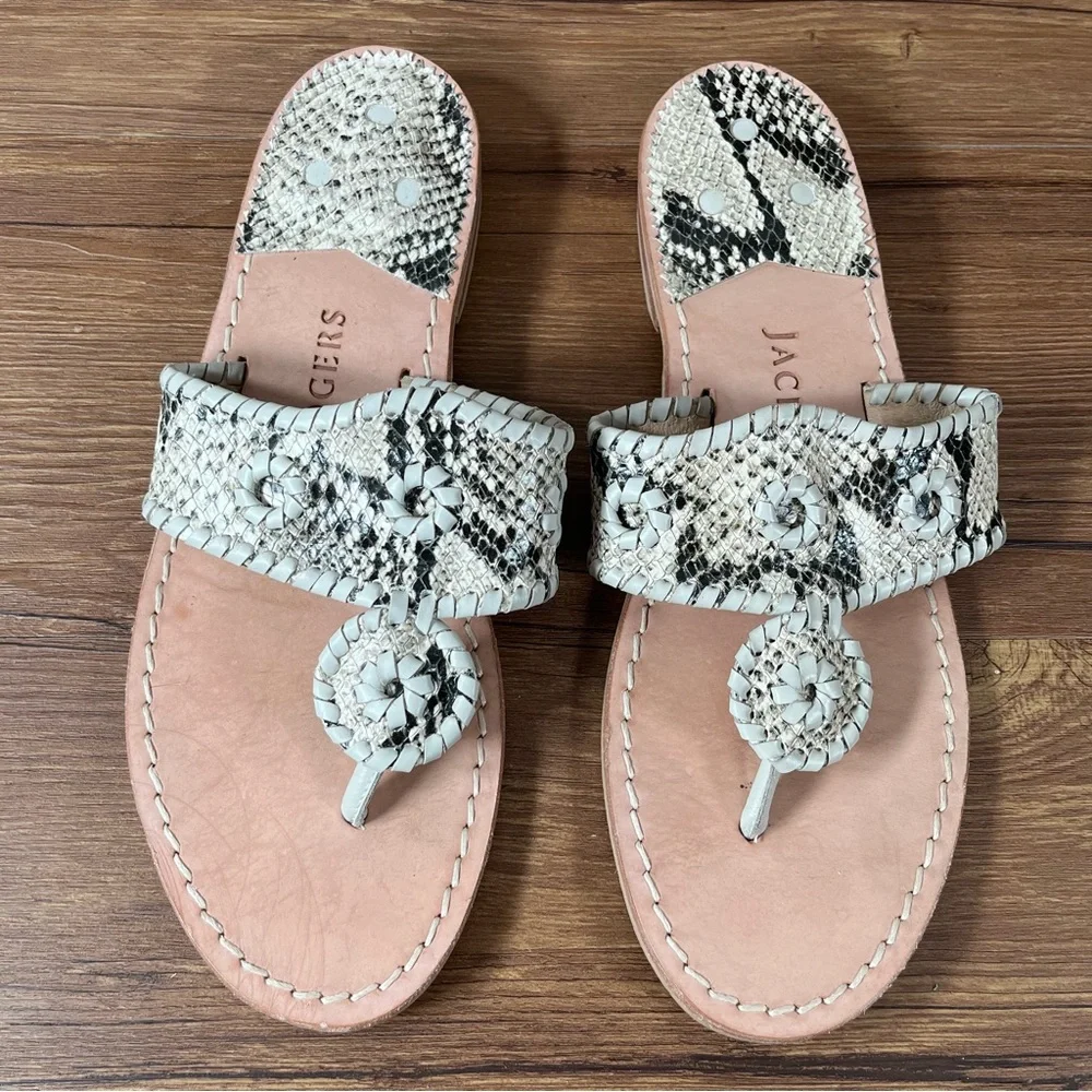 Jack Rogers Snakeskin Flip Flops Sandals Women’s Size 8.5 Shoes Slip-On